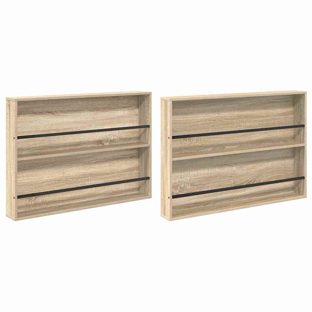 Tijdschrift Rek Met Plank 2 Pcs 100 x 12 x 70 cm Sonoma eiken
