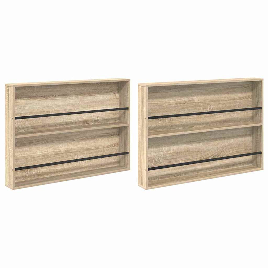 Tijdschrift Rek Met Plank 2 Pcs 100 x 12 x 70 cm Sonoma eiken