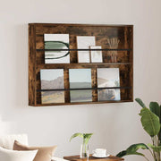 Tijdschriftenrek bewerkt hout gerookt eiken 100x12x70 cm