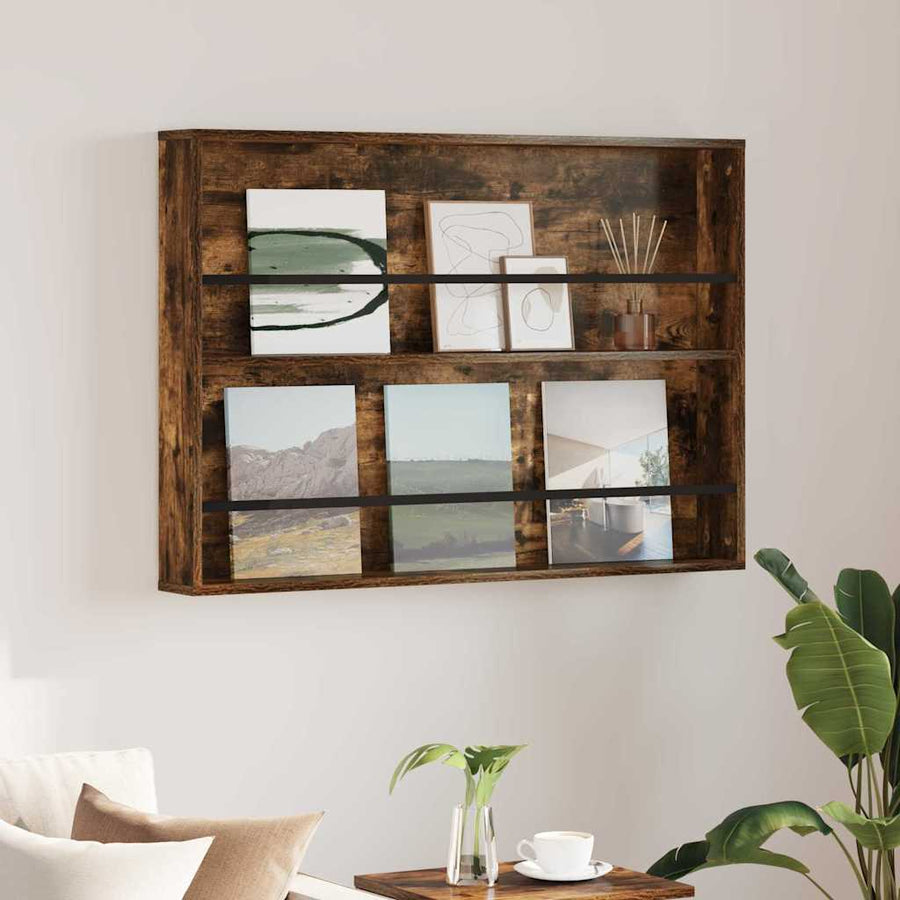 Tijdschrift Rek Bewerkt Hout 1 100 x 12 x 70 cm Gerookt eiken