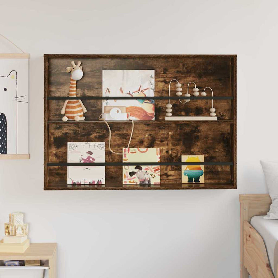 Tijdschrift Rek Bewerkt Hout 1 100 x 12 x 70 cm Gerookt eiken
