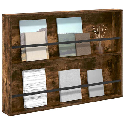 Tijdschrift Rek Bewerkt Hout 1 100 x 12 x 70 cm Gerookt eiken