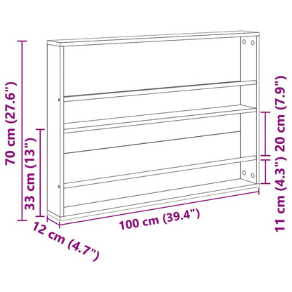 Tijdschrift Rek Bewerkt Hout 1 100 x 12 x 70 cm Gerookt eiken