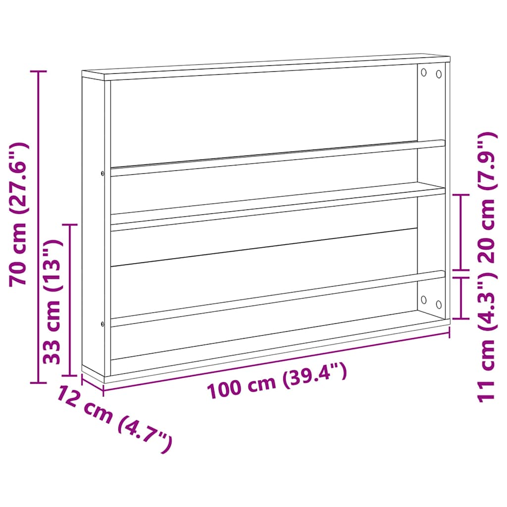 Tijdschrift Rek Met Plank 2 Pcs 100 x 12 x 70 cm Gerookt eiken
