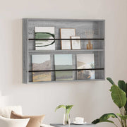 Tijdschriftrek 100x12x70 cm bewerkt hout grijs