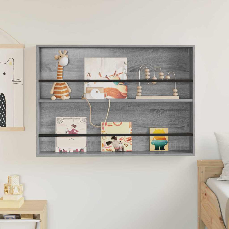 Tijdschrift Rek Bewerkt Hout 1 100 x 12 x 70 cm Grijs sonoma