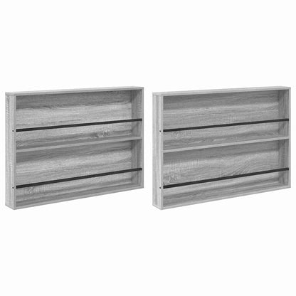 Tijdschrift Rek Met Plank 2 Pcs 100 x 12 x 70 cm Grijs sonoma