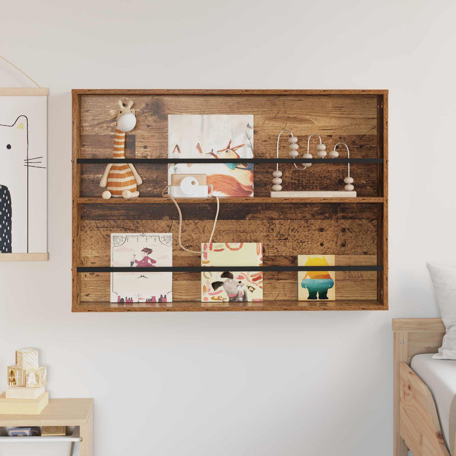 Tijdschrift Rek Met Plank Oudhout Bewerkt Hout 1 100 x 12 x 70 cm Oud hout
