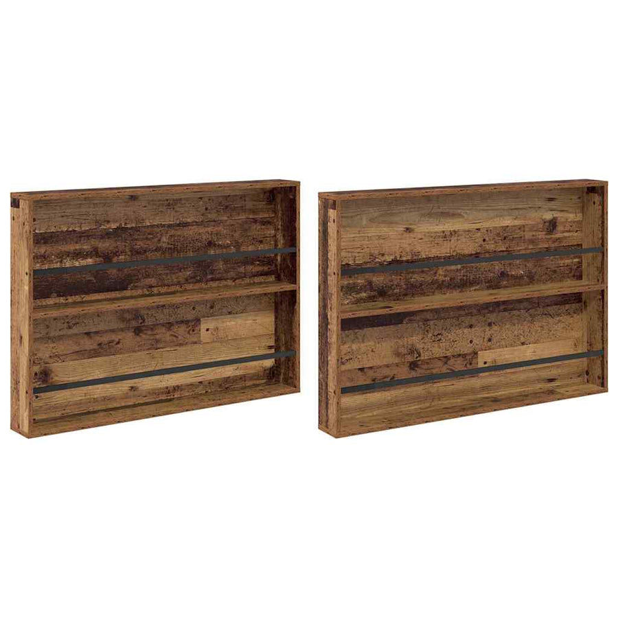Tijdschrift Rek 2 Pcs Oudhout Bewerkt Hout 100 x 12 x 70 cm Oud hout