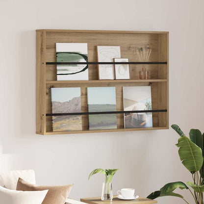 Tijdschrift Rek Artisan Eiken Bewerkt Hout 1 100 x 12 x 70 cm artisanaal eikenkleurig