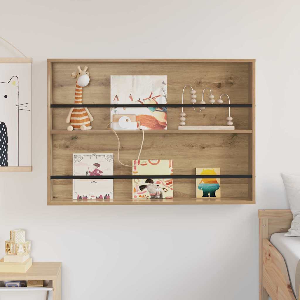 Tijdschrift Rek Artisan Eiken Bewerkt Hout 1 100 x 12 x 70 cm artisanaal eikenkleurig