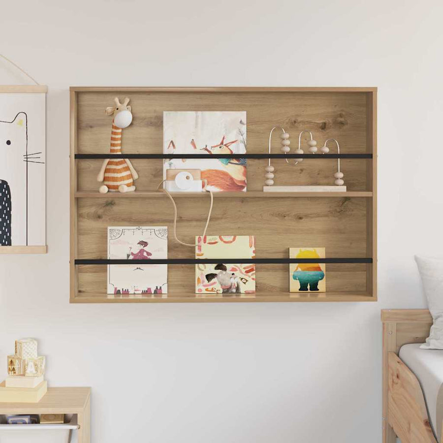 Tijdschrift Rek Artisan Eiken Bewerkt Hout 1 100 x 12 x 70 cm artisanaal eikenkleurig