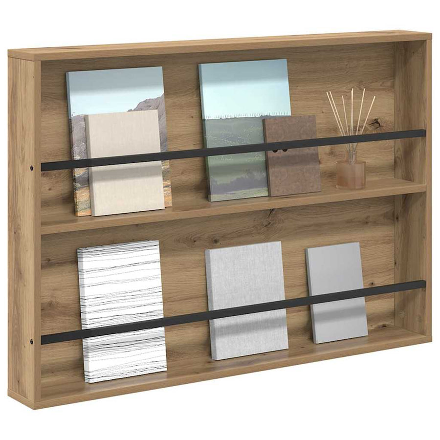 Tijdschrift Rek Artisan Eiken Bewerkt Hout 1 100 x 12 x 70 cm artisanaal eikenkleurig