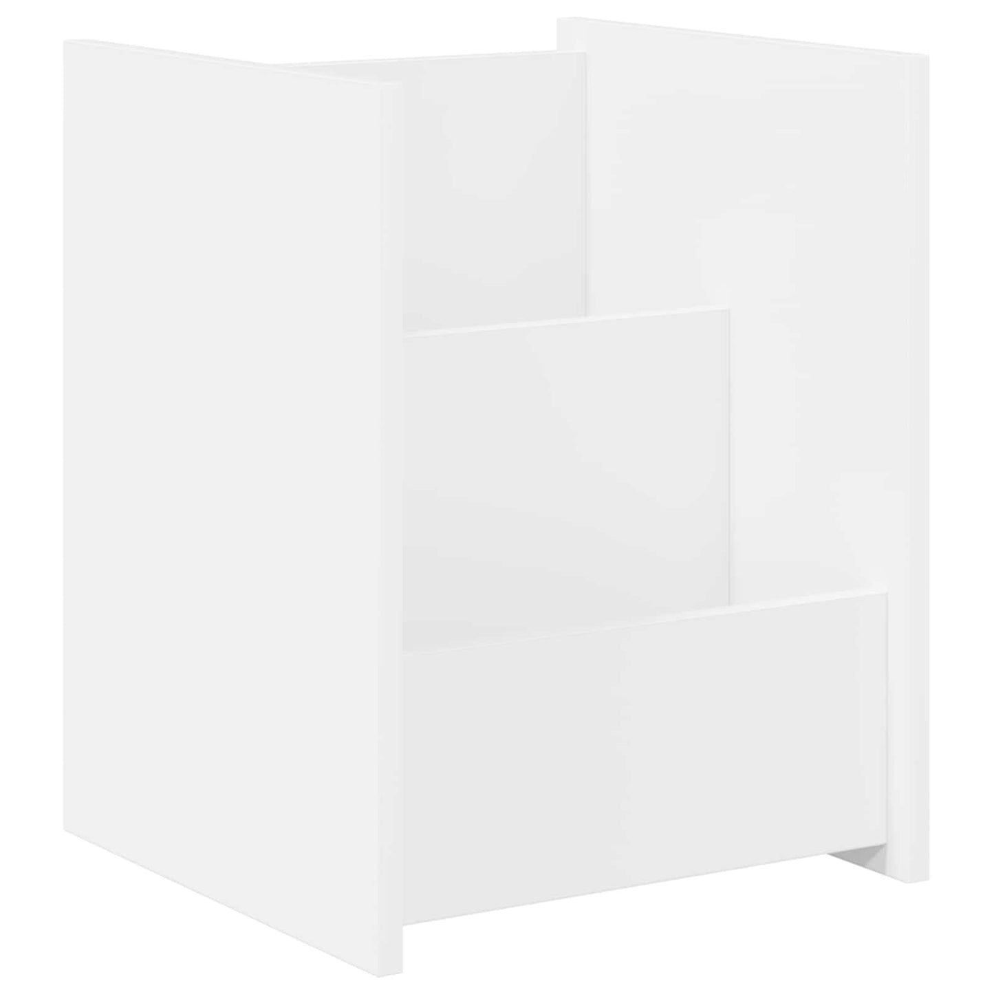 Bijzettafel Met Plank 35 X 35 X 45 Cm Bewerkt Hout Wit
