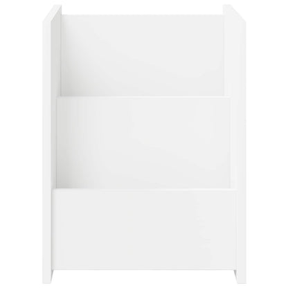 Bijzettafel Met Plank 35 X 35 X 45 Cm Bewerkt Hout Wit
