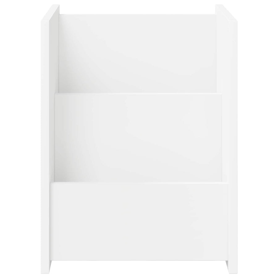 Bijzettafel Met Plank 35 X 35 X 45 Cm Bewerkt Hout Wit