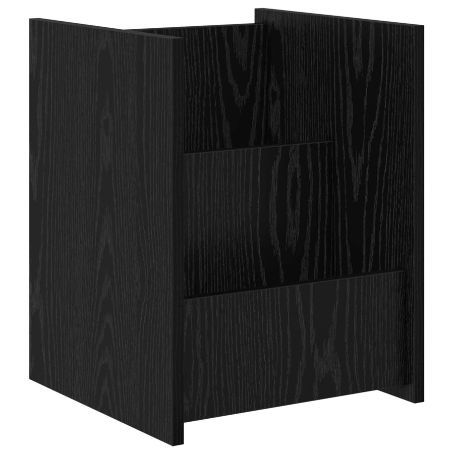 Bijzettafel Met Plank 35 X 35 X 45 Cm Bewerkt Hout Zwart eiken