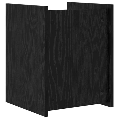 Bijzettafel Met Plank 35 X 35 X 45 Cm Bewerkt Hout Zwart eiken