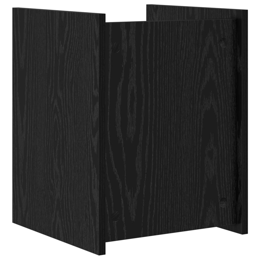 Bijzettafel Met Plank 35 X 35 X 45 Cm Bewerkt Hout Zwart eiken