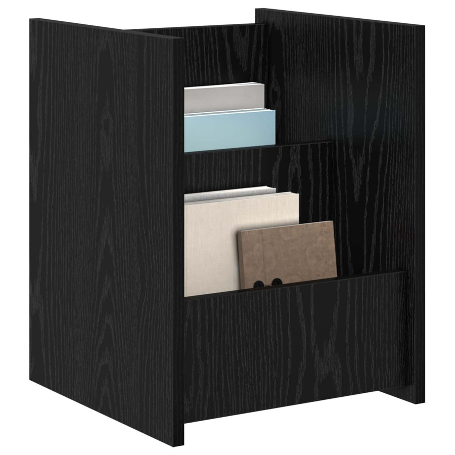 Bijzettafel Met Plank 35 X 35 X 45 Cm Bewerkt Hout Zwart eiken