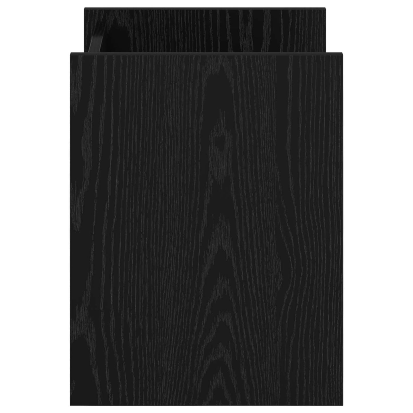 Bijzettafel Met Plank 35 X 35 X 45 Cm Bewerkt Hout Zwart eiken