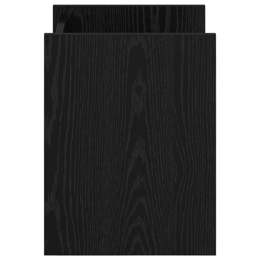 Bijzettafel Met Plank 35 X 35 X 45 Cm Bewerkt Hout Zwart eiken