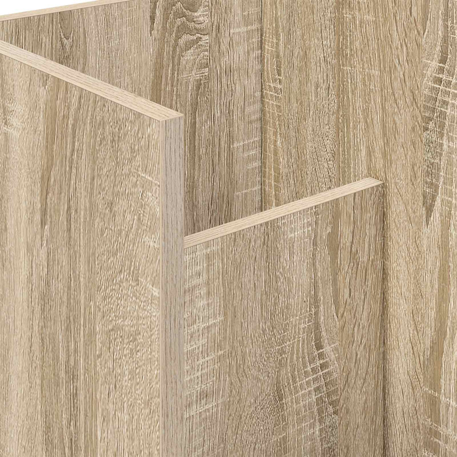 Bijzettafel Met Plank 35 X 35 X 45 Cm Bewerkt Hout Sonoma eiken