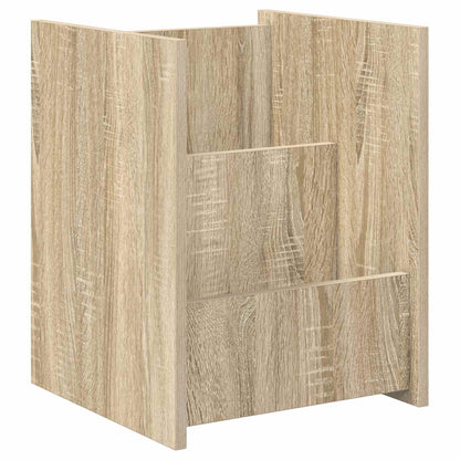 Bijzettafel Met Plank 35 X 35 X 45 Cm Bewerkt Hout Sonoma eiken