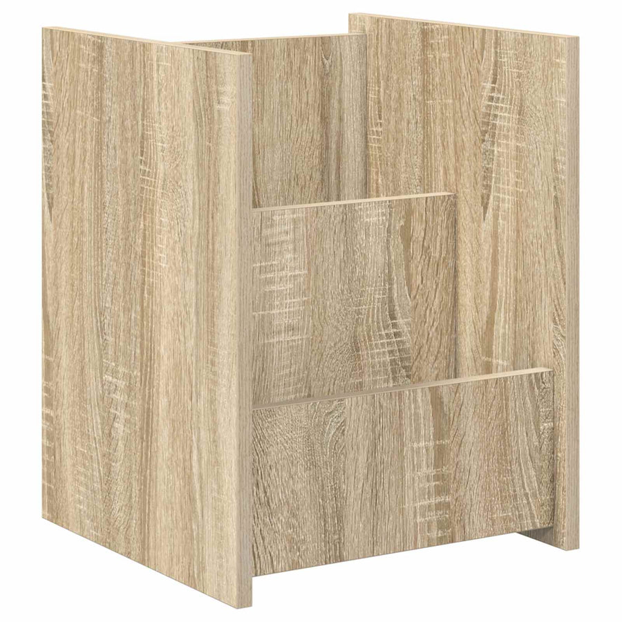 Bijzettafel Met Plank 35 X 35 X 45 Cm Bewerkt Hout Sonoma eiken