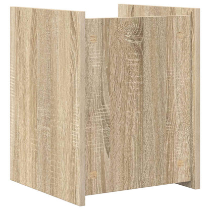 Bijzettafel Met Plank 35 X 35 X 45 Cm Bewerkt Hout Sonoma eiken
