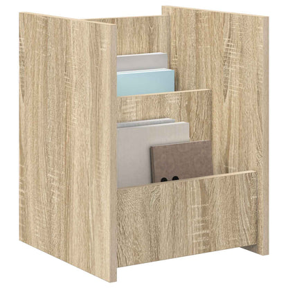 Bijzettafel Met Plank 35 X 35 X 45 Cm Bewerkt Hout Sonoma eiken