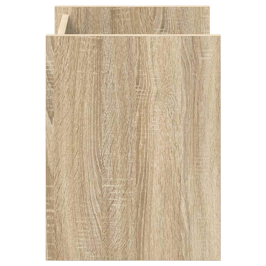 Bijzettafel Met Plank 35 X 35 X 45 Cm Bewerkt Hout Sonoma eiken