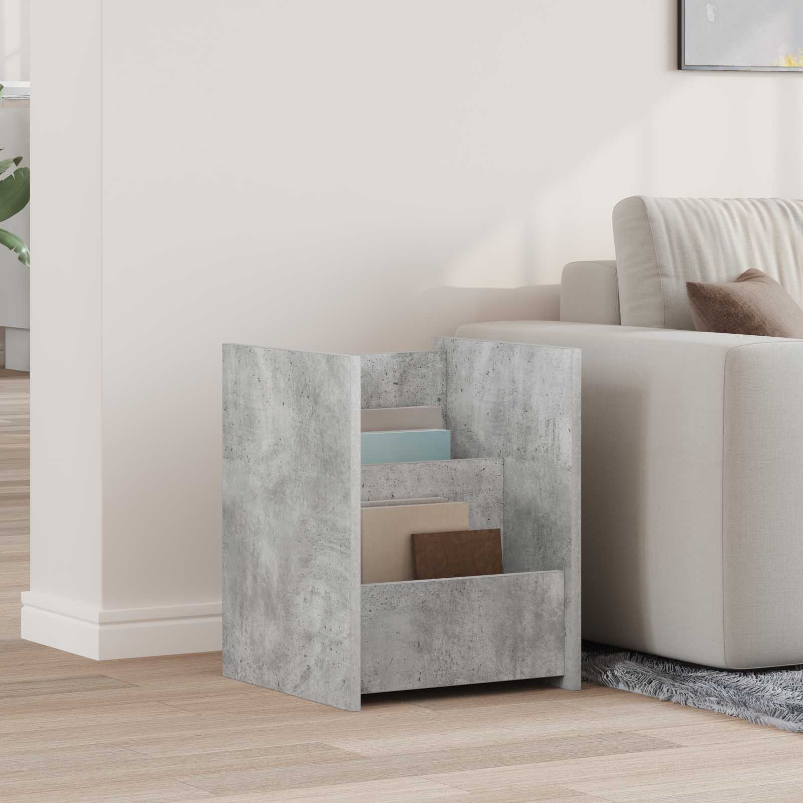 Bijzettafel Met Plank Beton Grijs 35 X 35 X 45 Cm Bewerkt Hout Betongrijs