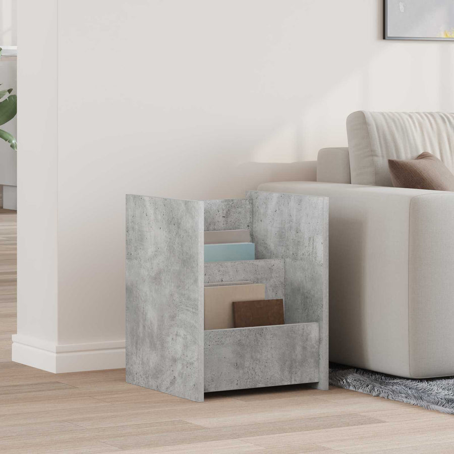 Bijzettafel Met Plank Beton Grijs 35 X 35 X 45 Cm Bewerkt Hout Betongrijs
