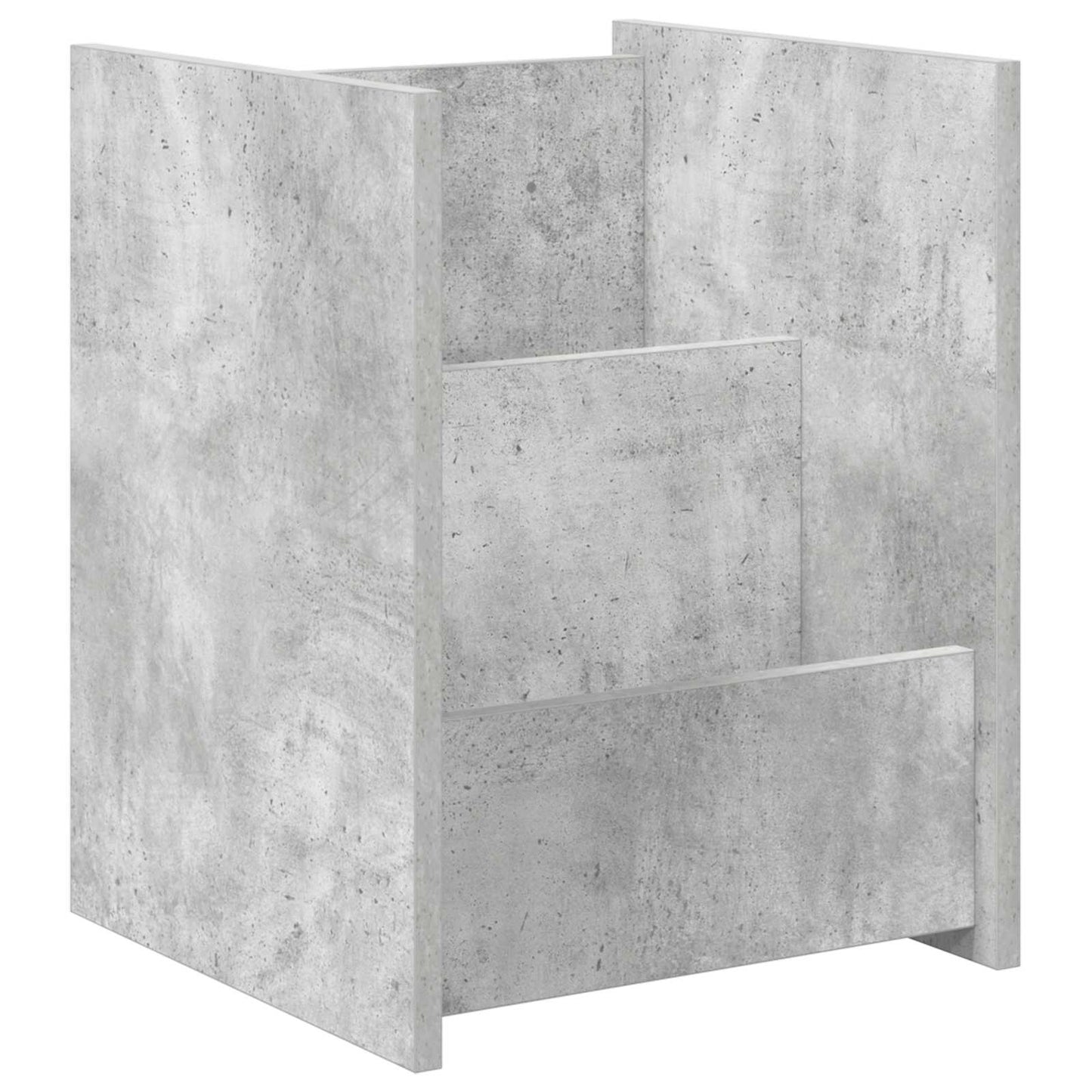 Bijzettafel Met Plank Beton Grijs 35 X 35 X 45 Cm Bewerkt Hout Betongrijs
