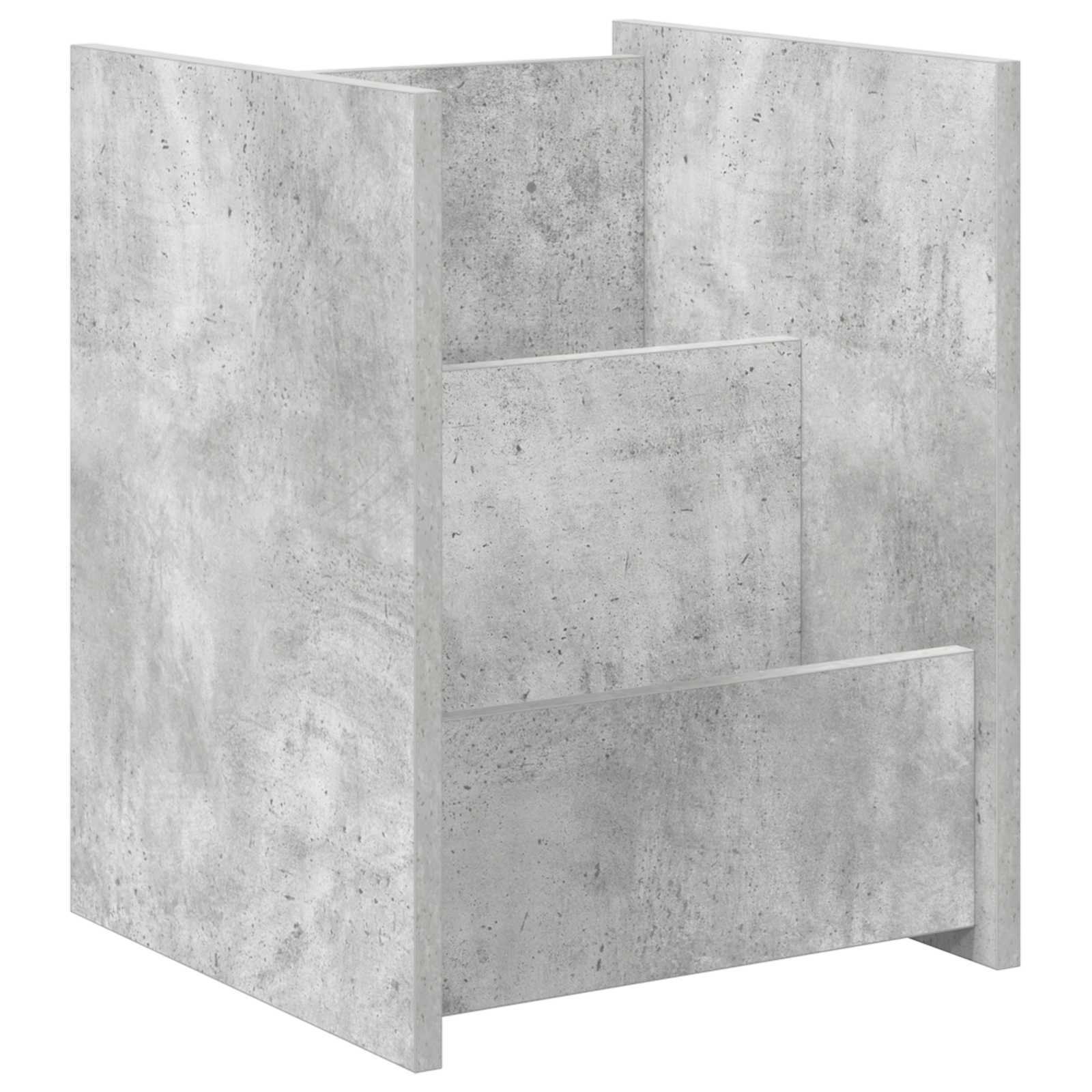 Bijzettafel Met Plank Beton Grijs 35 X 35 X 45 Cm Bewerkt Hout Betongrijs