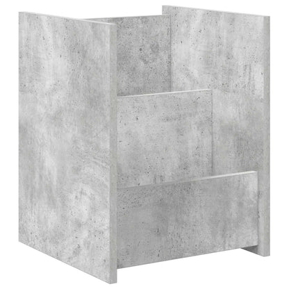 Bijzettafel Met Plank Beton Grijs 35 X 35 X 45 Cm Bewerkt Hout Betongrijs