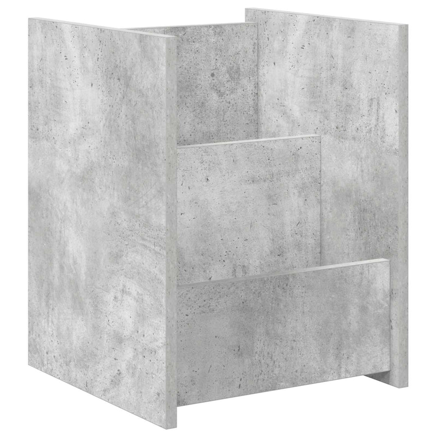 Bijzettafel Met Plank Beton Grijs 35 X 35 X 45 Cm Bewerkt Hout Betongrijs