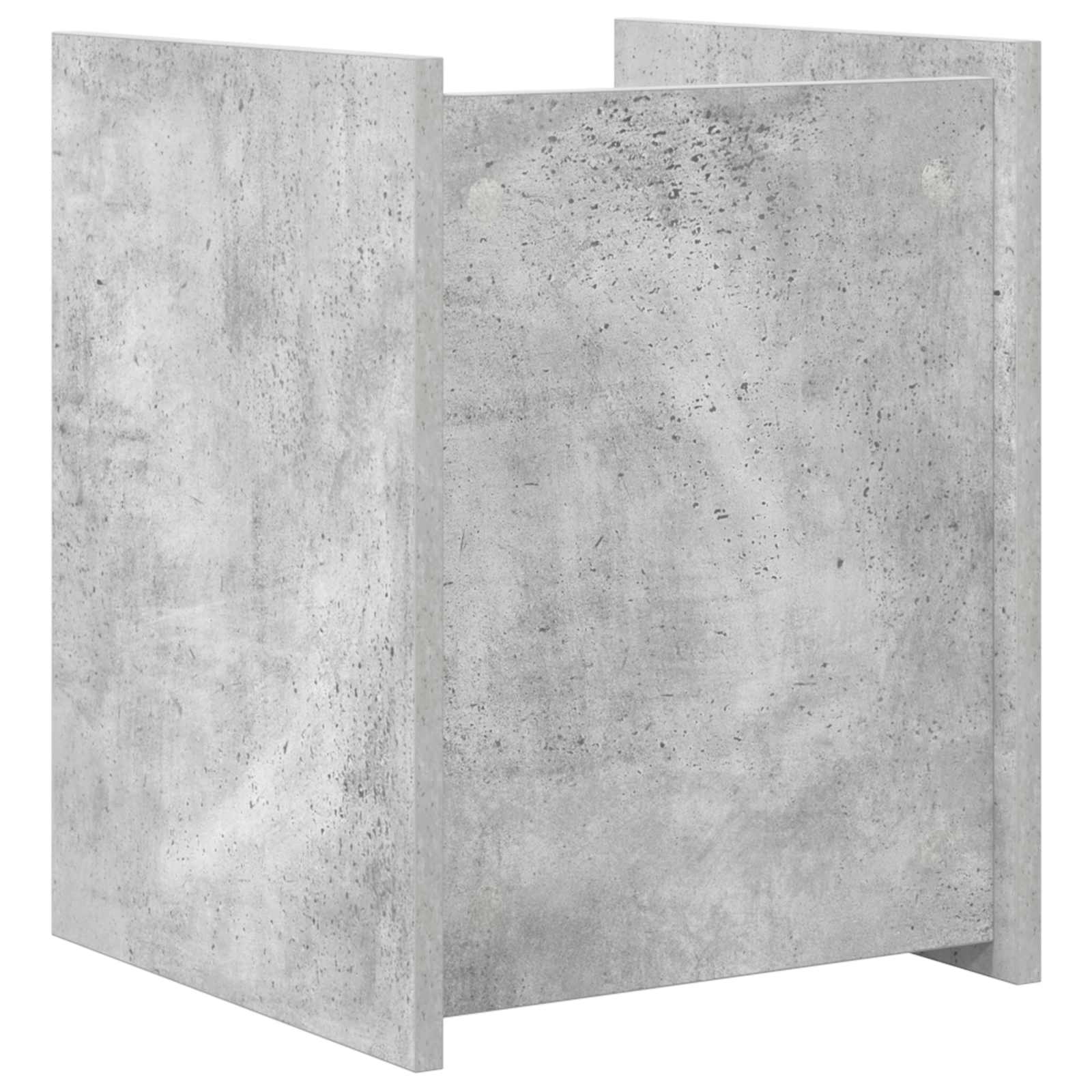 Bijzettafel Met Plank Beton Grijs 35 X 35 X 45 Cm Bewerkt Hout Betongrijs