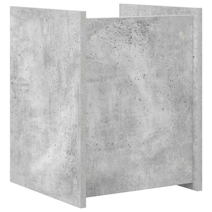 Bijzettafel Met Plank Beton Grijs 35 X 35 X 45 Cm Bewerkt Hout Betongrijs