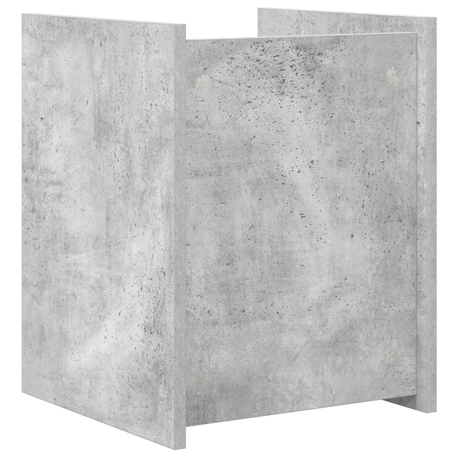 Bijzettafel Met Plank Beton Grijs 35 X 35 X 45 Cm Bewerkt Hout Betongrijs