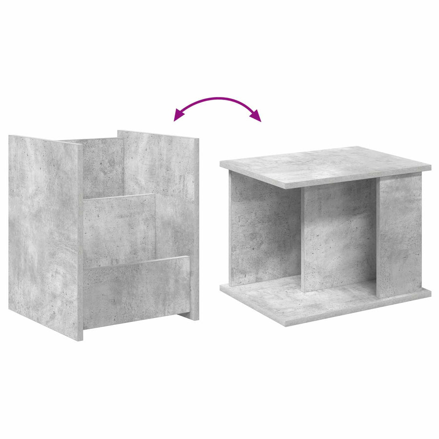 Bijzettafel Met Plank Beton Grijs 35 X 35 X 45 Cm Bewerkt Hout Betongrijs