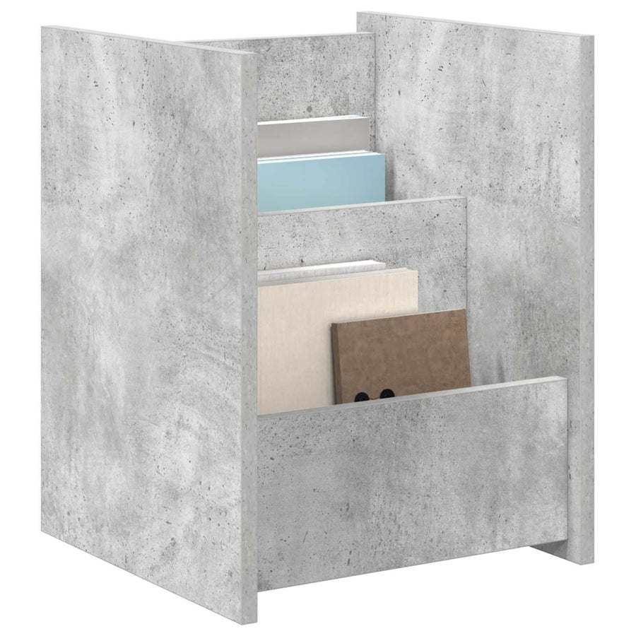 Bijzettafel Met Plank Beton Grijs 35 X 35 X 45 Cm Bewerkt Hout Betongrijs