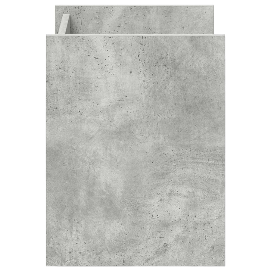 Bijzettafel Met Plank Beton Grijs 35 X 35 X 45 Cm Bewerkt Hout Betongrijs