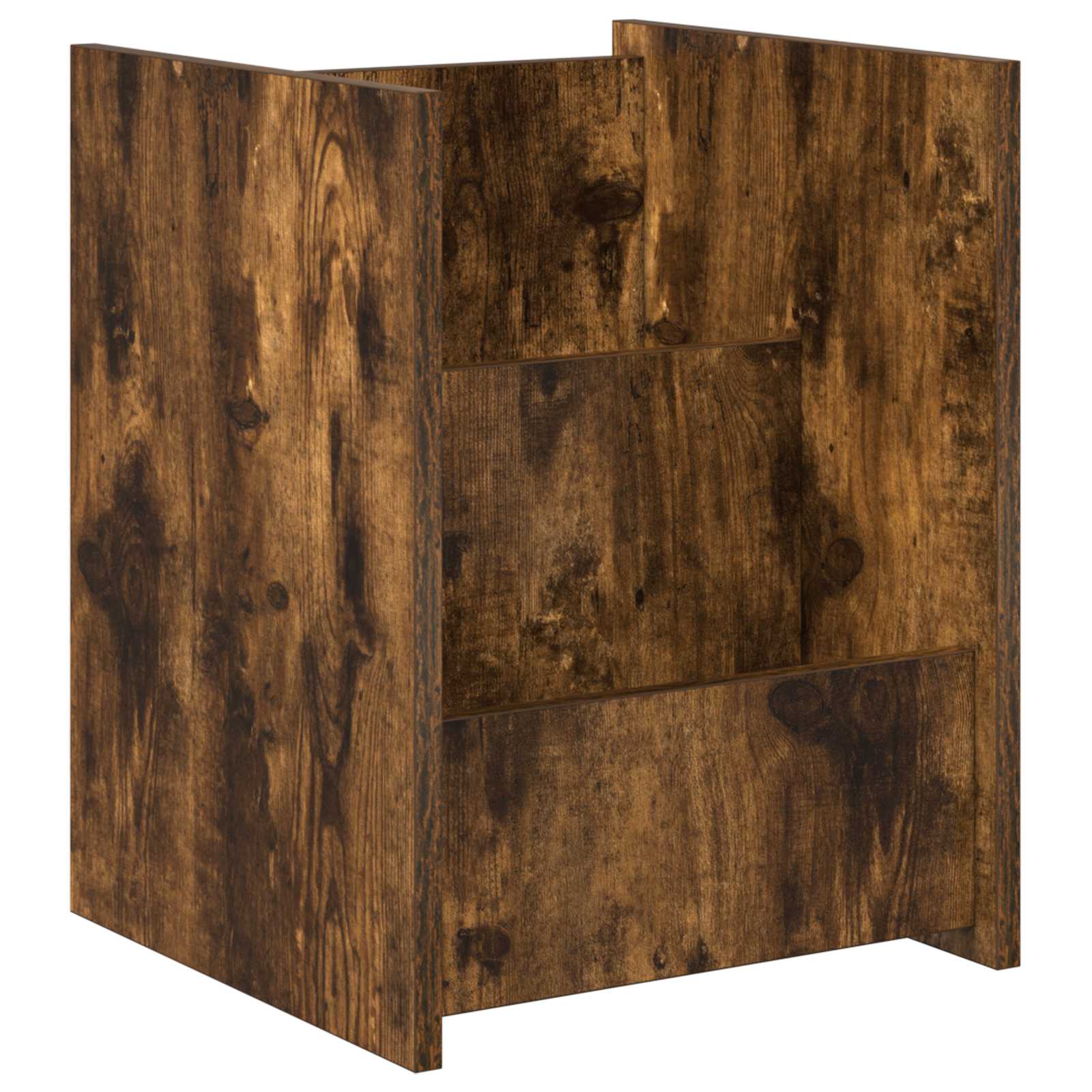Bijzettafel 35 X 35 X 45 Cm Bewerkt Hout Gerookt eiken