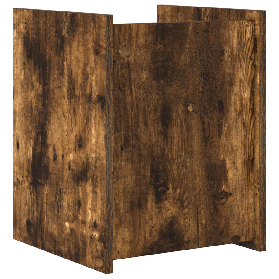 Bijzettafel 35 X 35 X 45 Cm Bewerkt Hout Gerookt eiken