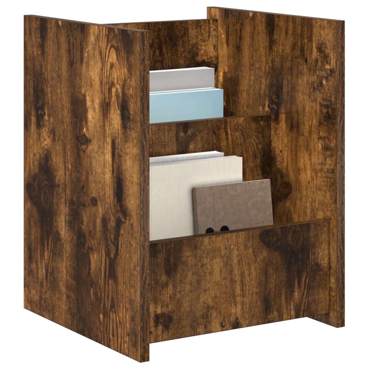 Bijzettafel 35 X 35 X 45 Cm Bewerkt Hout Gerookt eiken
