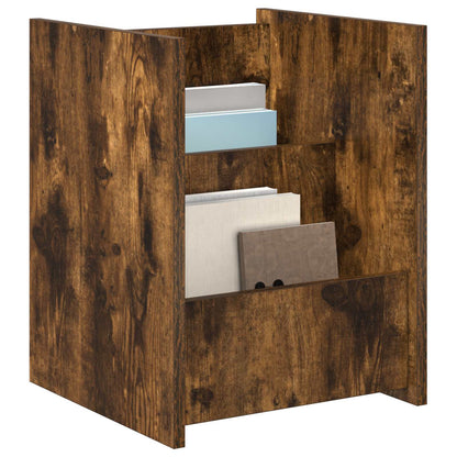 Bijzettafel 35 X 35 X 45 Cm Bewerkt Hout Gerookt eiken