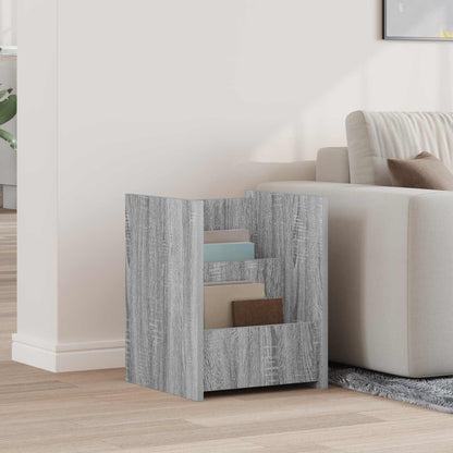 Bijzettafel Met Plank 35 X 35 X 45 Cm Bewerkt Hout Grijs sonoma
