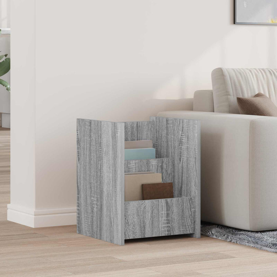 Bijzettafel Met Plank 35 X 35 X 45 Cm Bewerkt Hout Grijs sonoma